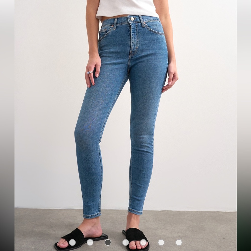 NWT Topshop Blue Jamie Skinny High Rise Jeans